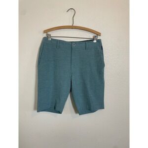 7Diamonds Mens Performance Shorts 32 Blue Green Heathered Golf Hybrid Breathable